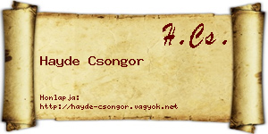 Hayde Csongor névjegykártya